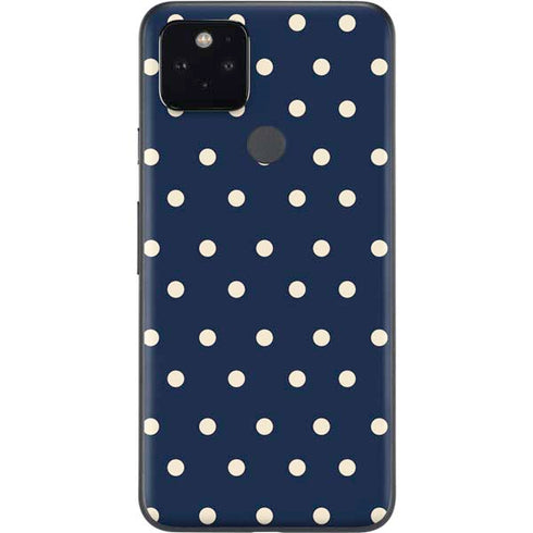 Blue and Cream Polka Dots Google Pixel 5 Skin